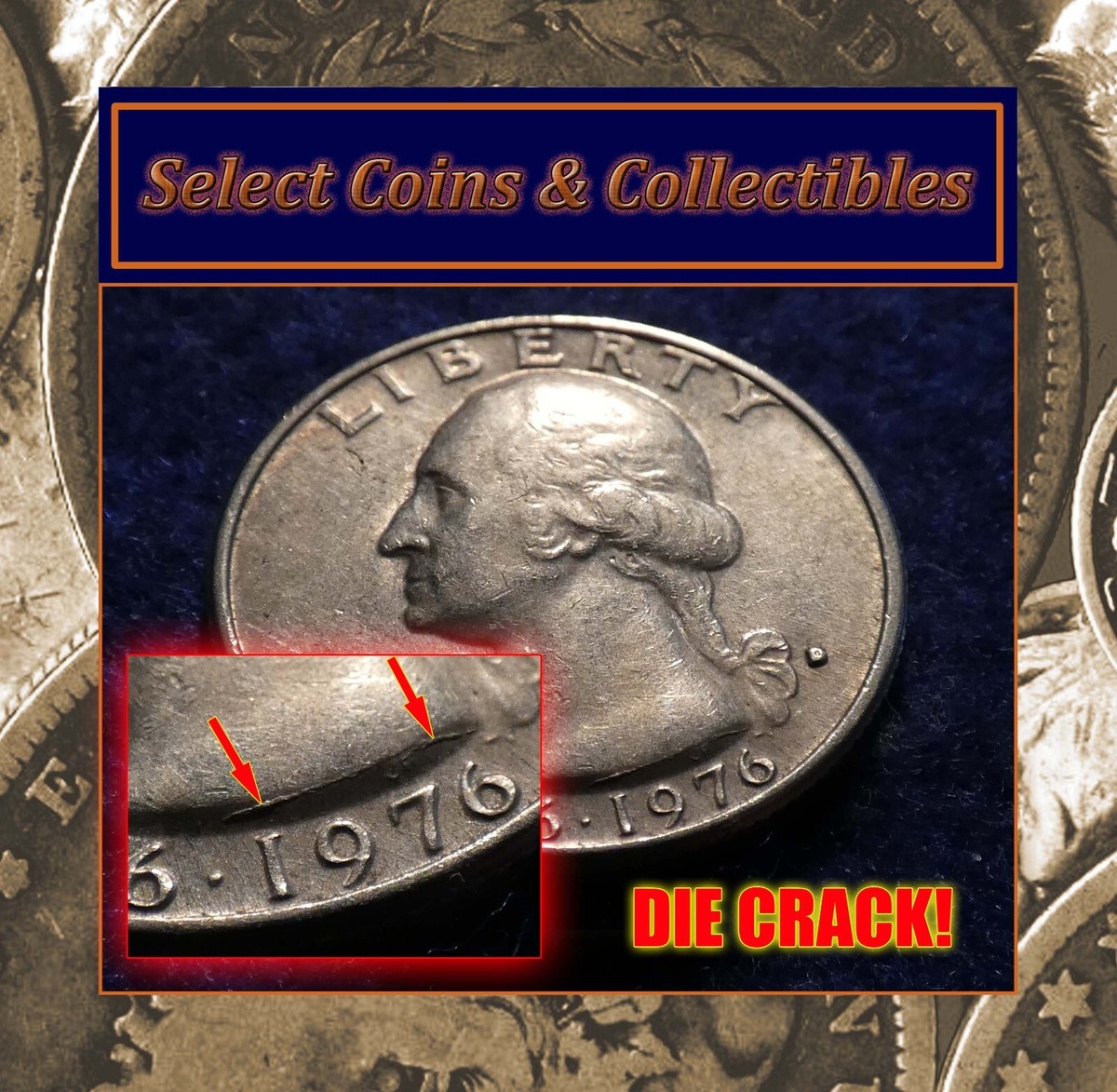 【CD未開封】DRIPPY THE ADVENTURE OF A QUARTER 1976-D Bicentennial Quarter with Obverse Die Crack Error