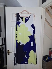 Blue/green/white Floral Sleeveless Dress From Jasper Conran. Size 18