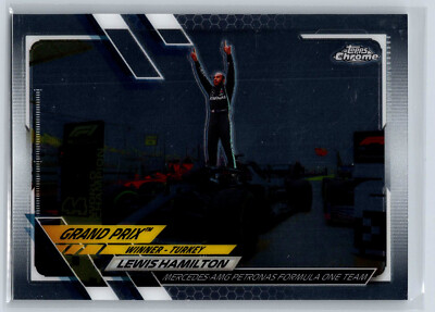 2021 Topps Chrome Formula 1 F1 Lewis Hamilton Turkey Grand Prix Winner #151