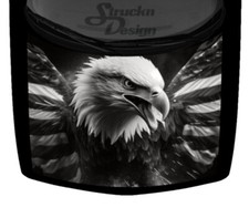 Gray American Eagle Truck Hood Wrap Vinyl Car Graphic Decal 58