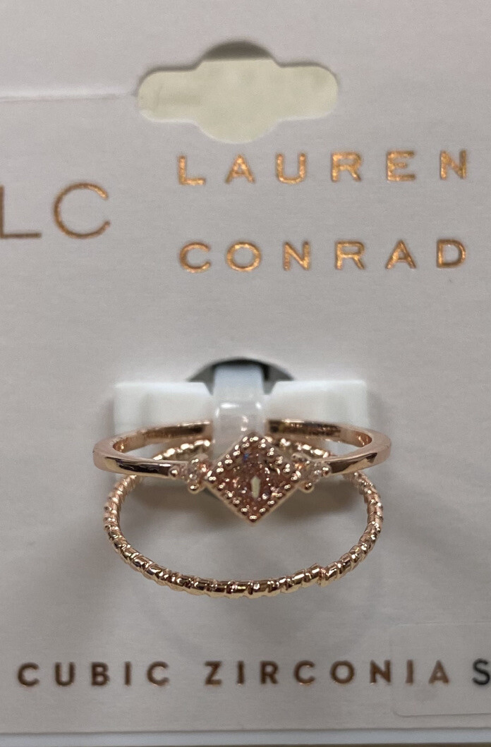 LC Lauren Conrad Rose Gold Tone Ring Set