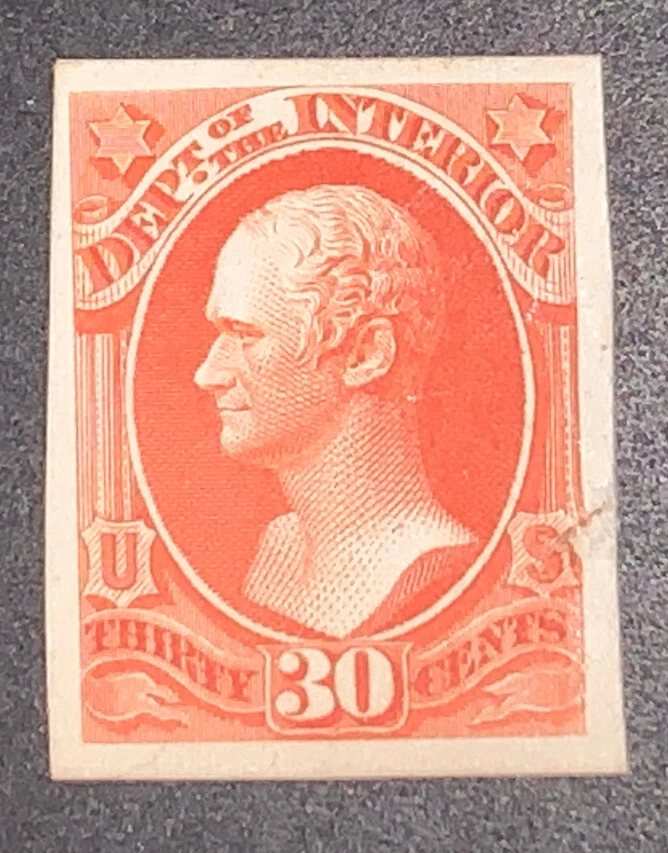 Sellos de viaje: estampillas de Estados Unidos Scott #O23p4 Department of Int. Prueba oficial NGAI Foto 2 de 4