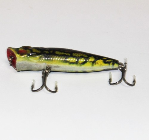 Señuelo Verde Blanco Original Superficie Topwater Negro Boca Grande Bajo Rana Popper - Imagen 2 de 4