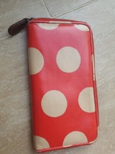 CATH KIDSTON RED SPOT PURSE WALLET ZIP ROUND