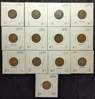 Lot of 13 G to VG 1894 Indian Head Pennies