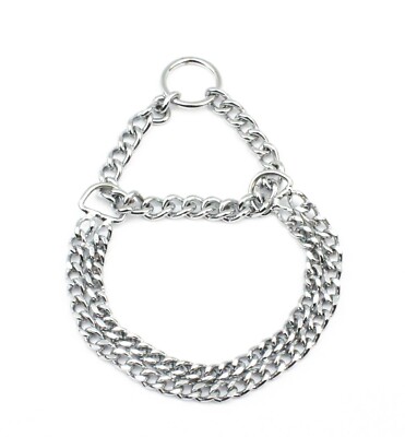 Doppelzughalskette mit Zugstopp/Begrenzung Halsband Wrger Kette Stahl  Chrom | eBay.de