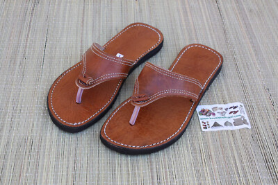 Sandalen Typ Flip Flops - Herren & Damen - TOLLES BRAUNES LEDER - Handarbeit - Komfort