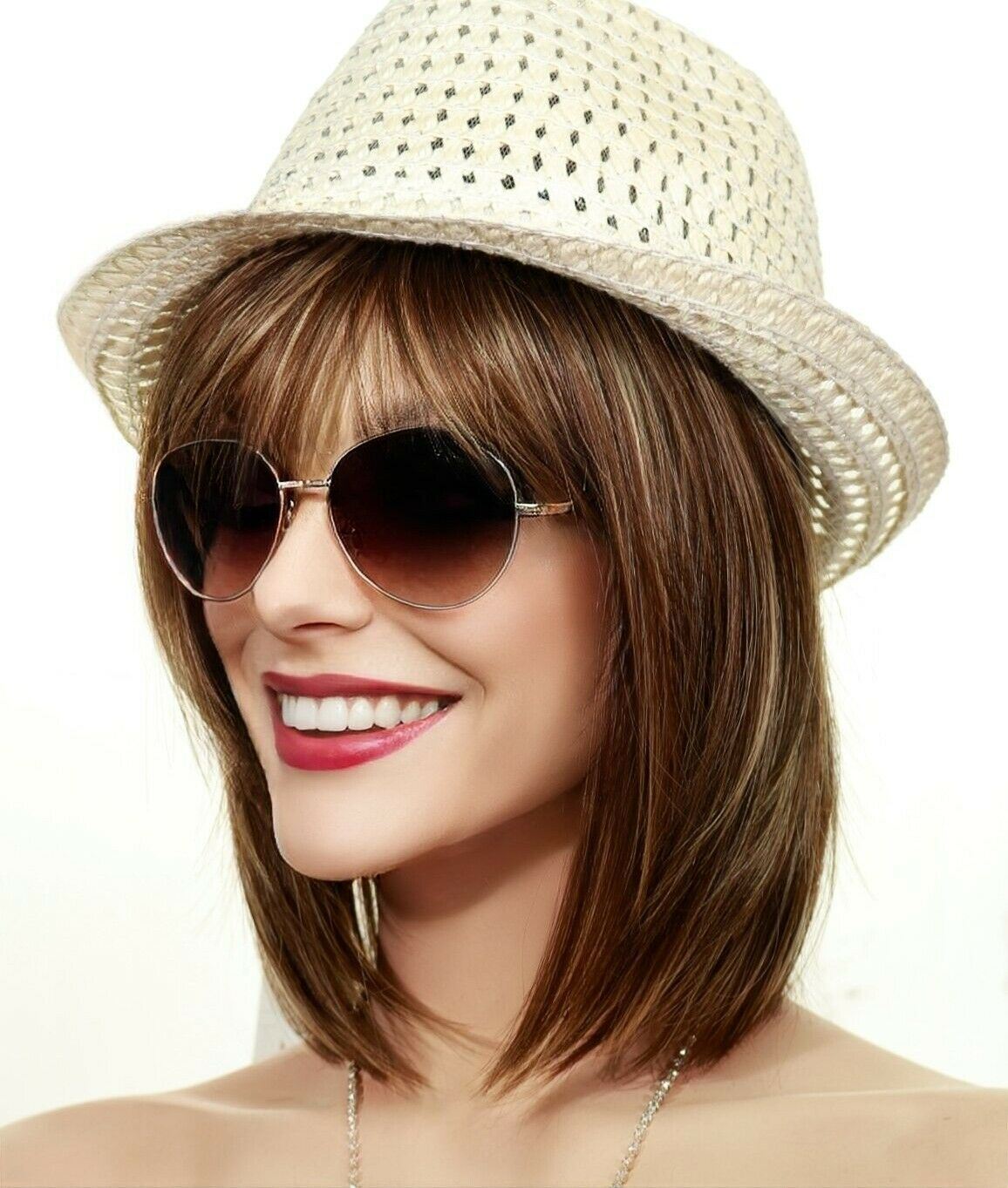 Alva Noriko Wigs |  Bob with Bangs | Color ICED MOCHA R  |  NEW STYLE