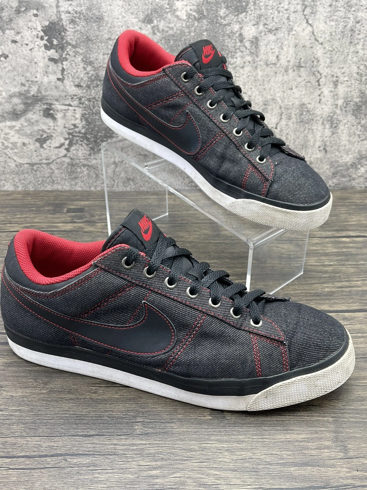 Baskets en denim rouge noir Nike Match Supreme pour hommes 724734 006 taille 11