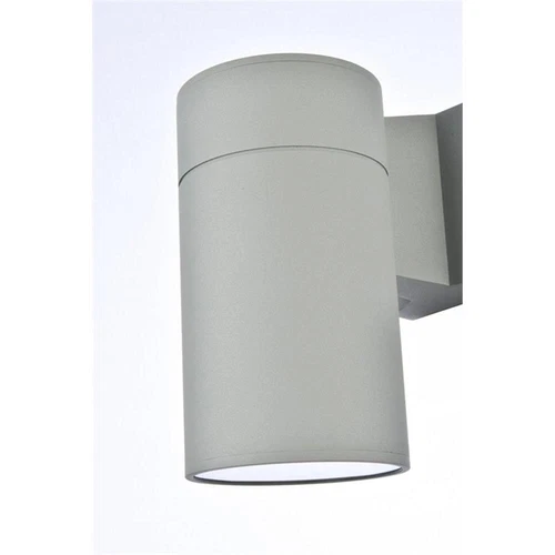 Living District Raine 1-Light Modern Aluminum Outdoor Wall Light - Silver - Picture 5 of 6