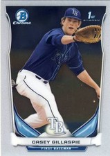 (61) 2014 Bowman Draft CASEY GILLASPIE Rookie LOT ALL CHROME Rays CDP16