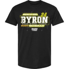 William Byron 24 2025 NASCAR Cup Series Schedule T-Shirt Black