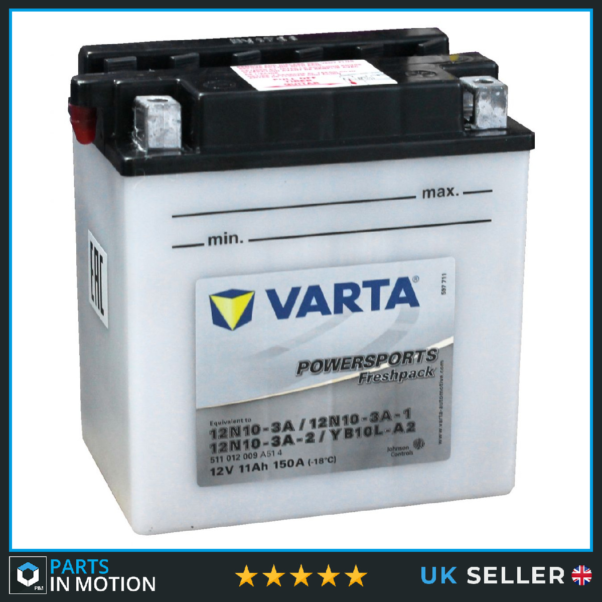 Motorcycle Battery Bike Motorbike 511012009A514 Varta