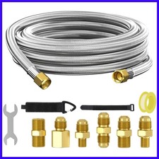Upgraded 12 Feet High Pressure Propane Hose Extension, Braided Gas Line with ...