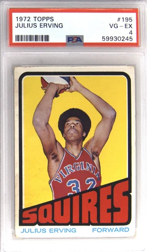 1972 TOPPS #195 JULIUS ERVING ROOKIE RC PSA 4