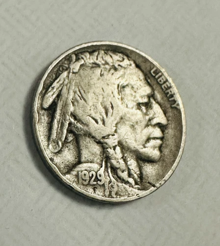 1929-S Buffalo Nickel - Fine (F) Full Date Partial Horn As Pictured # BN 1929SPH