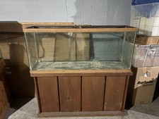 Glass 55 gal Rectangular Fish Tank w/ 4 ft Width Wood Stand Cabinet