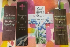 Bible Verse Bookmarks Lot of 4. - New - Inspirational Scripture / Faith