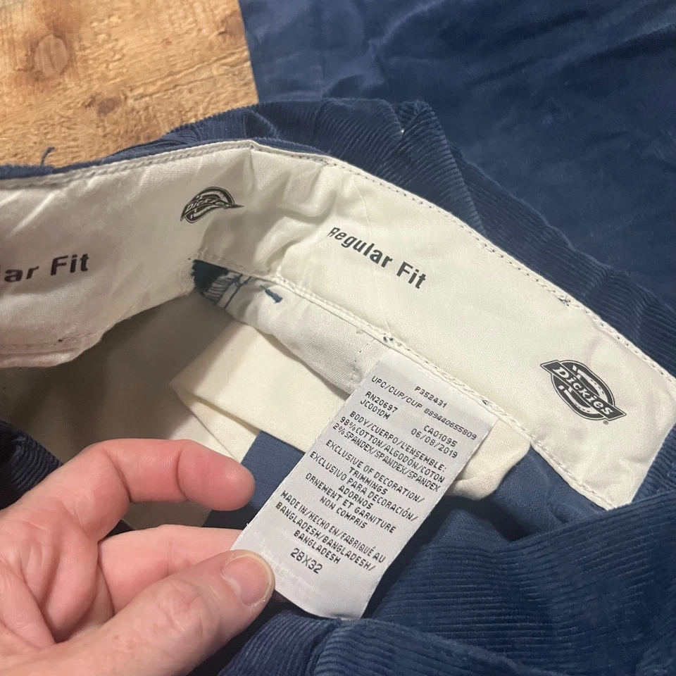 Dickies BUNDLE 2 Mens Corduroy Blue Brown Regular Fit Pants Sz 28x32 Fall Preppy - Image 4 of 4