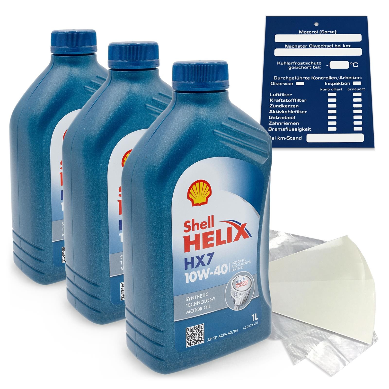 3 Liters Original Shell Helix Hx7 Motor Oil 10W40 incl. Funnel + Trailer