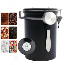 Coffee Canister, 50OZ Large Airtight Stainless Steel Food Storage Container f...