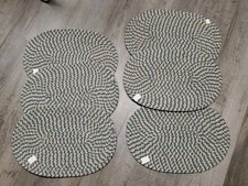 Handwoven Chindi & Jute Braided Round Placemats/Trivets, Set of 4