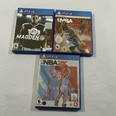 LOT OF 3 NBA 2K22 LUKA + MADDEN 18 Brady + NBA 2K15 Durant KD PlayStation 4 PS4