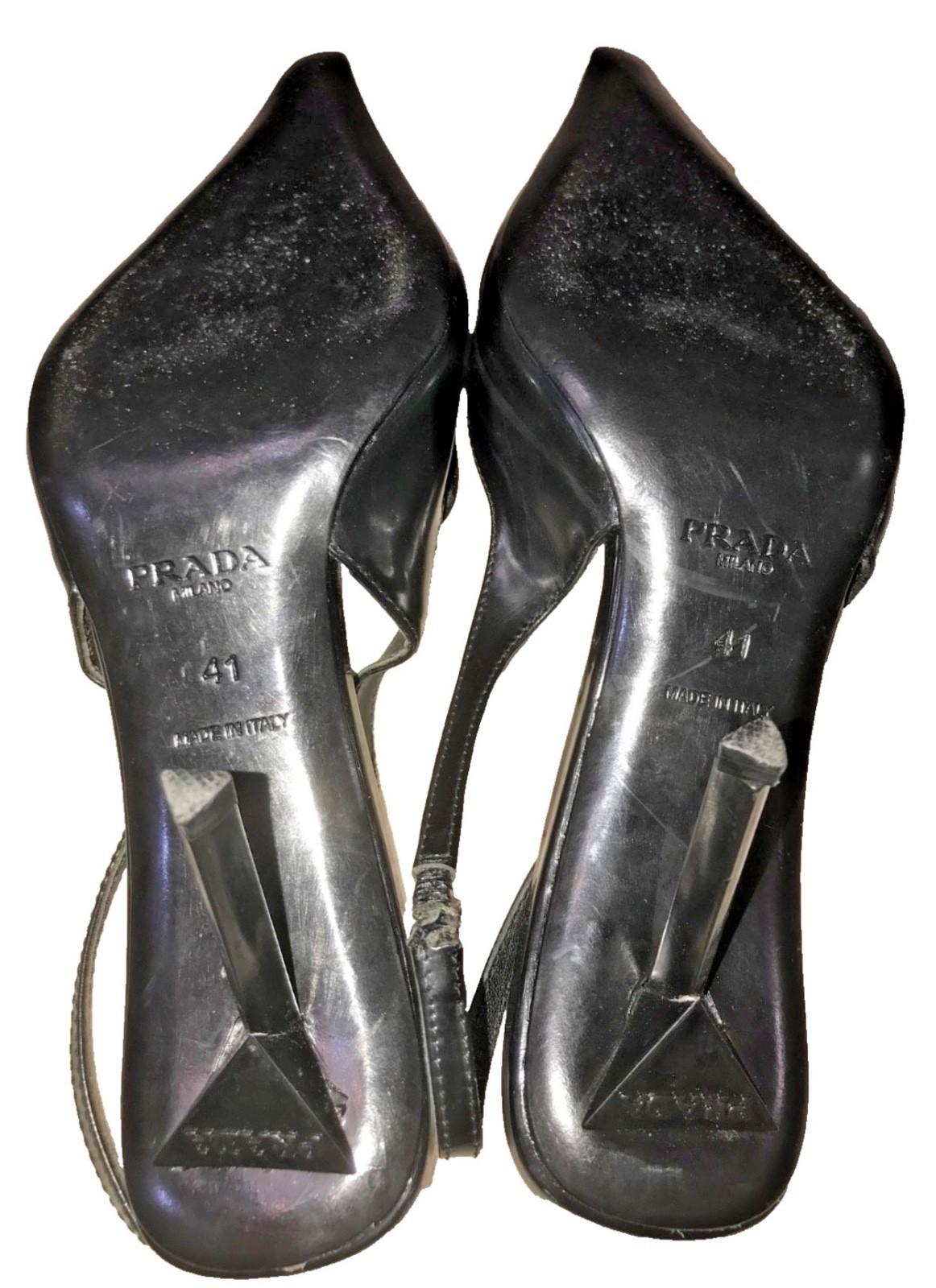 Prada Back Leather Pointed Toe Slingback Sneaker Pumps Size 41 thumbnail 11