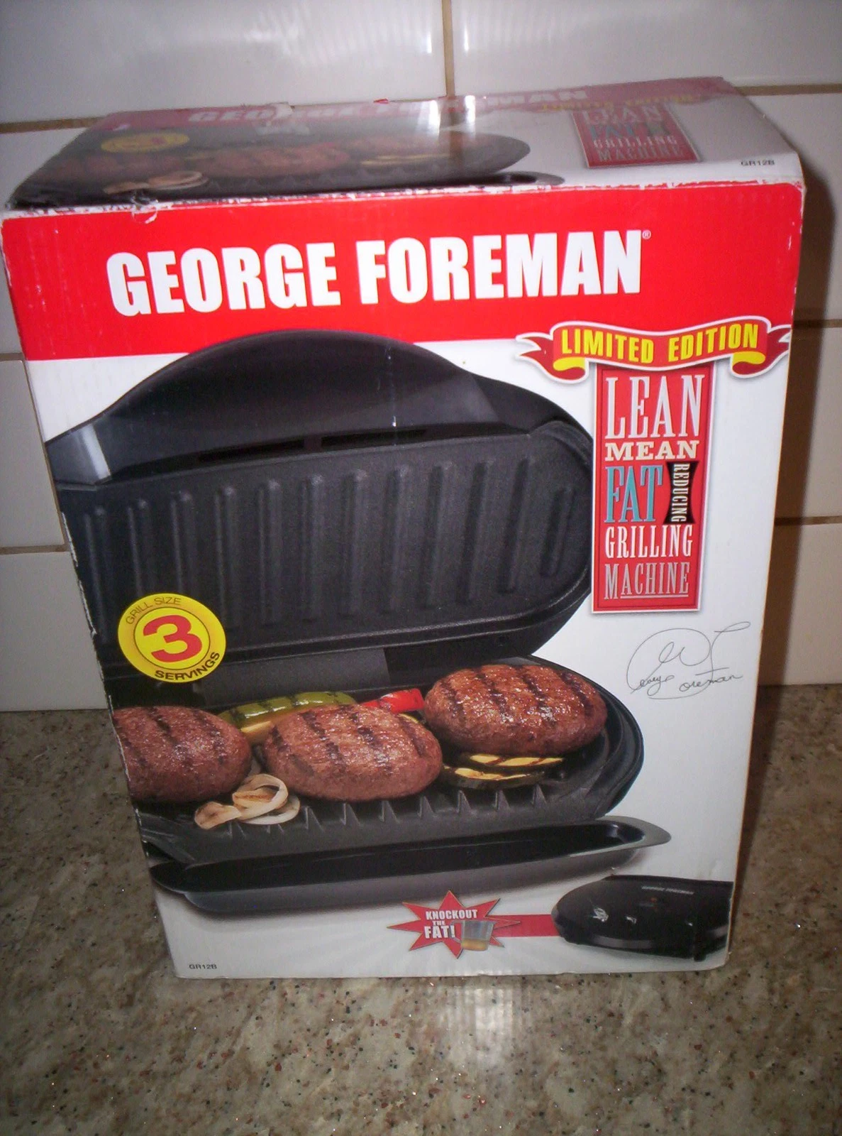 George Foreman Grill limited edition 3 servings grilling machine UNUSED new 2013