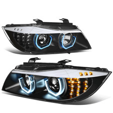 [Blue LED 3D Crystal U-Halo]Se adapta a faros/lámparas negros BMW Serie 3 E90 2009-2012