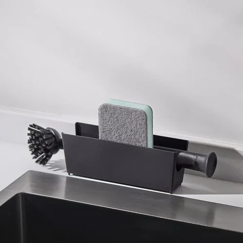 IKEA RINNIG Fregadero Contenedor Negro Ventosa Esponja Cepillo Soporte Cocina Ordenado