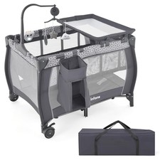 INFANS 3 in 1 Pack and Play Portable Travel Baby Crib Bassinet with Detachable