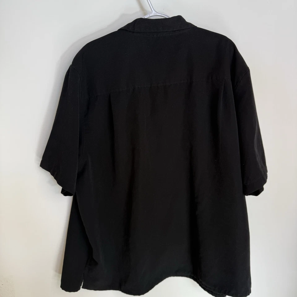 George 2XL (50/52) Men’s Black Sueded Textured Button Up Shirt Short Sleeve - Image 4 of 4