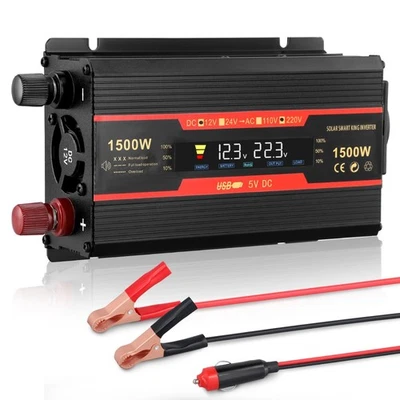 VUSDDY 1500W Wechselrichter 12V 230V Spannungswandler Inverter Mit Zigarettenanzünder S