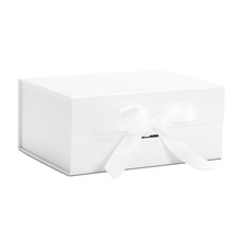 White Gift Wrap Box Medium, 1Pcs Hard Gift Wrapping Boxes with Lids, Gift Wra...