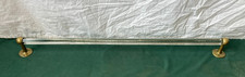 Antique MOTT 36" Hexagonal Glass Towel Bar Brass Mounts Vintage Old 483-26E