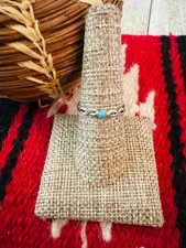 Handcrafted Turquoise  Sterling Silver Twisted Band Ring