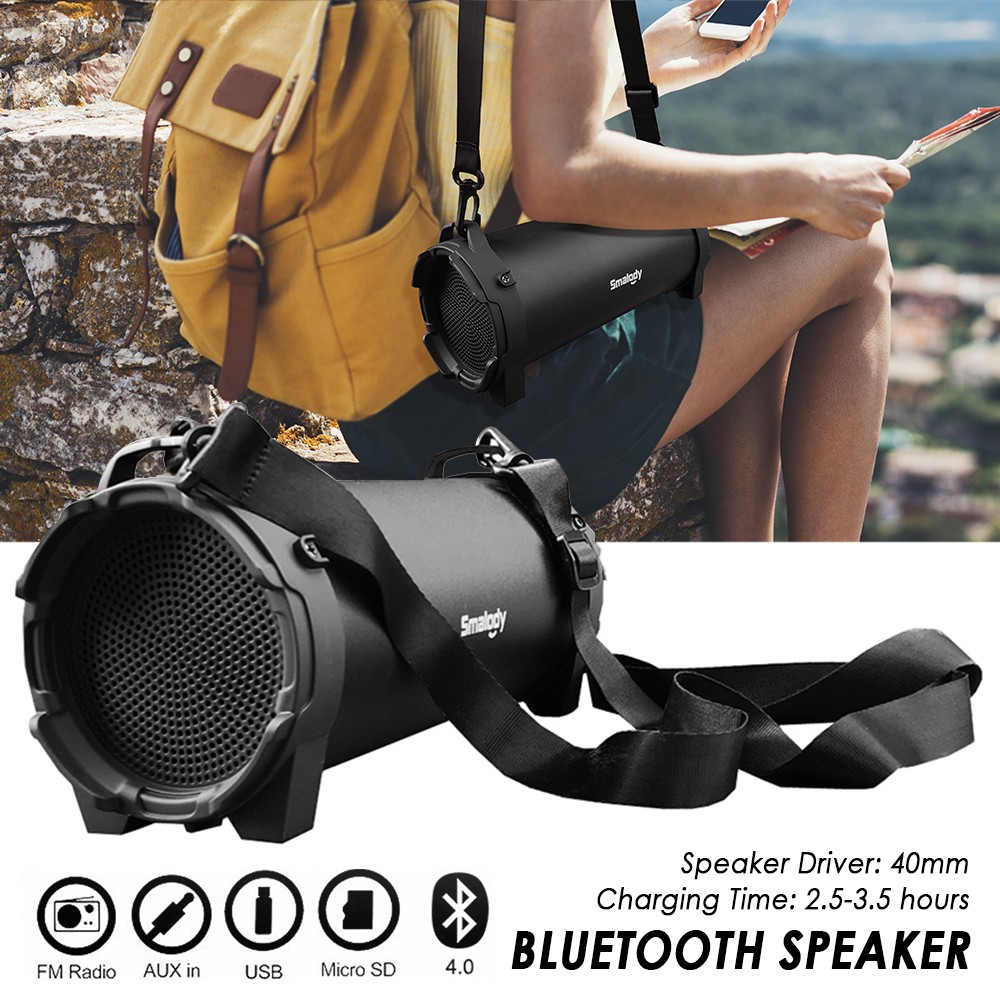 Portable Bluetooth Speaker with Shoulder Strap for Outdoor Wireless Stereo Music-image