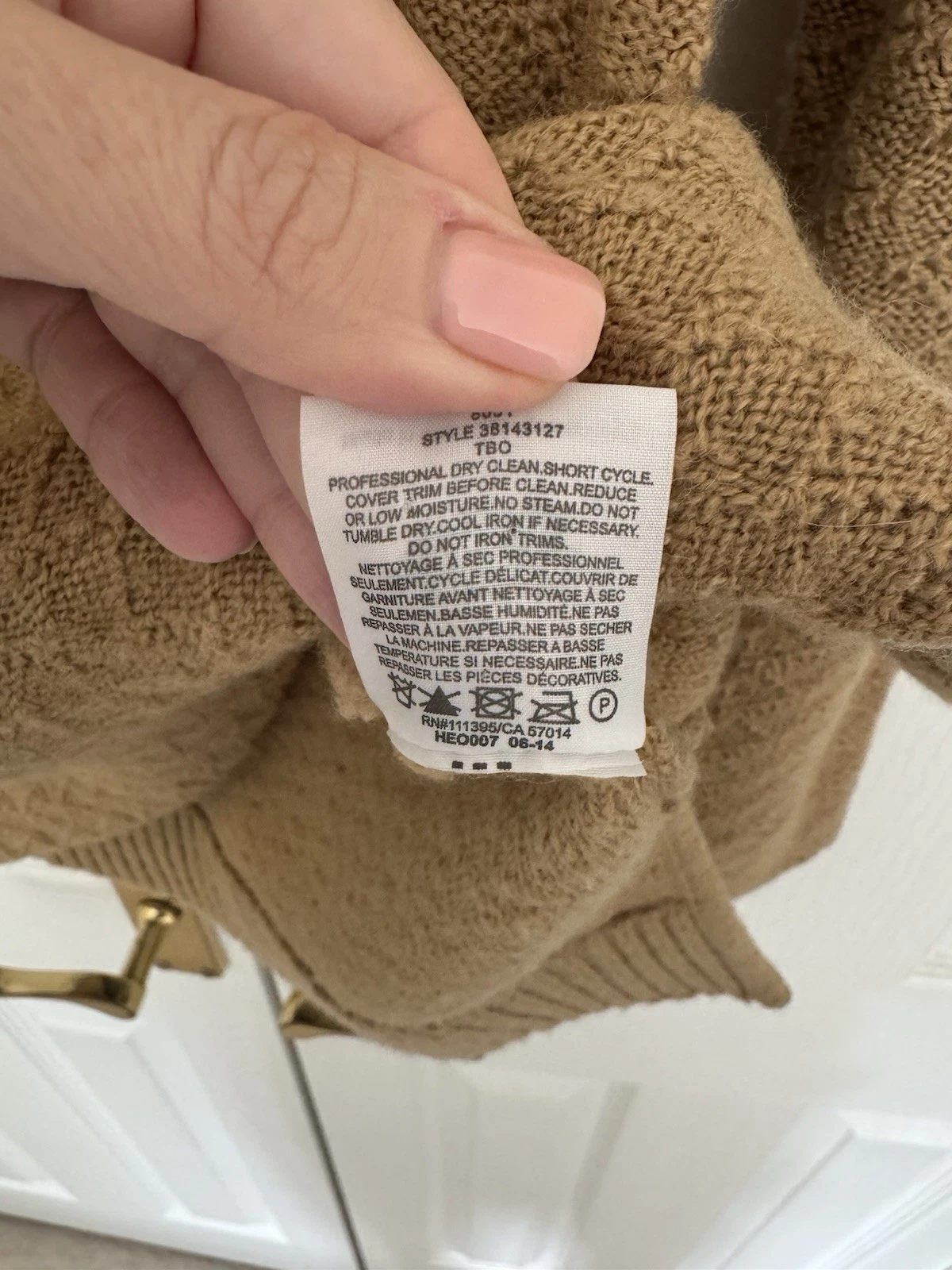 Splendida tunica Tory Burch in maglia misto lana e alpaca marrone taglia: small