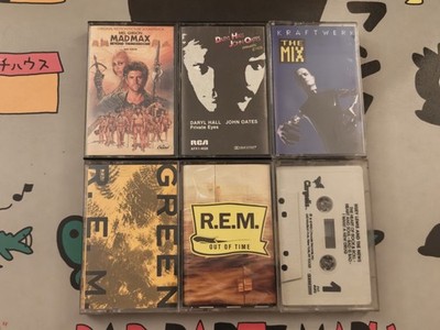 Vintage 80s 90s Rock & Synth Pop Cassette Tape Lot Kraftwerk Huey Lewis R.E.M.
