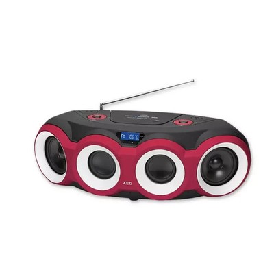 AEG SR 4364 BT Stereo Radio Soundbox CD/MP3/BT Schwarz/Rot