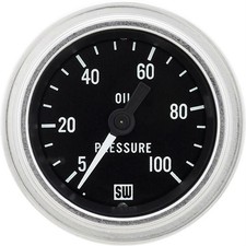 Stewart Warner 82323 Deluxe 2-116 Mech Oil Press Gauge 5-100 Psi