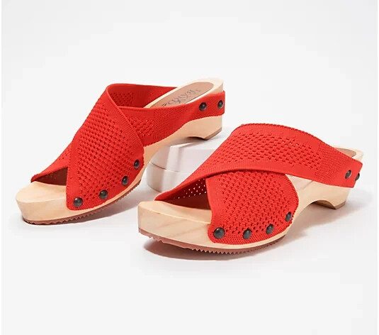 Jax Bard Knit Clog Sandals-Libby Hill-Strawberry Red-42W-NEW