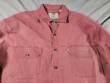 VTG 90s Levis Metal Button Front Long Sleeve Faded Red White Tab Shirt XL