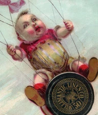 1881 Willimantic Spool Cotton Baby Flying Hot Air Spool Balloon F143