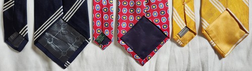 Lot of 3 Saks Fifth Avenue Mens Ties Multicolor Striped 100%Silk Handmade in USA - Picture 8 of 9