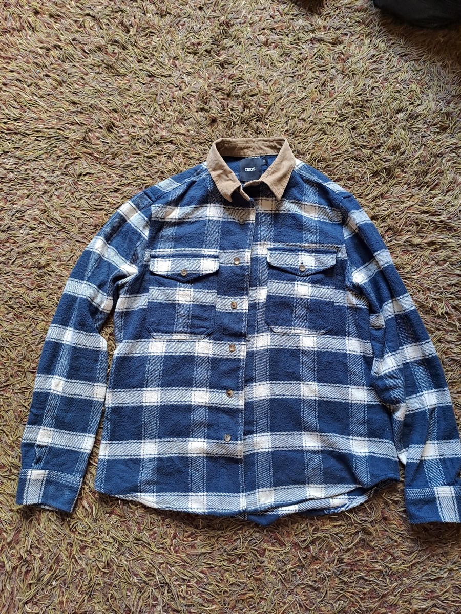 Asos Thick Check Flannel Shirt Jacket Mens