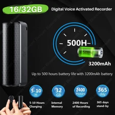 16/32GB Mini Hidden Audio Recording Device Spy Digital Voice Activated Recorder 