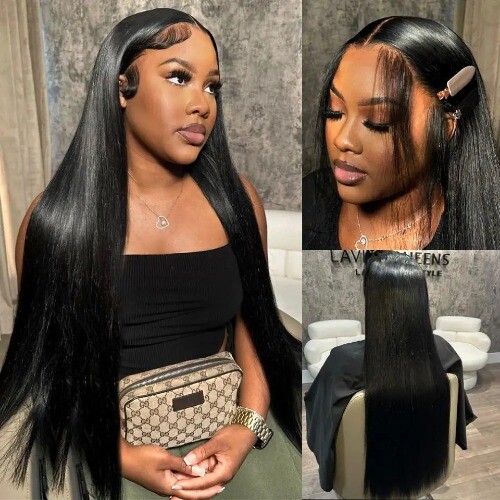 13X4 Lace Front Human Hair Wigs 360 Remy Brazilian Bone Straight Glueless - Imagen 9 de 18