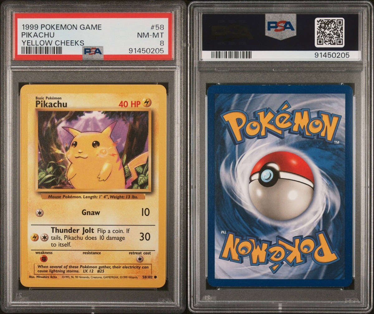 1999 Pokemon Game Base Set #58 Pikachu Yellow Cheeks PSA 8 | eBay